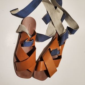 Zara tie up sandals